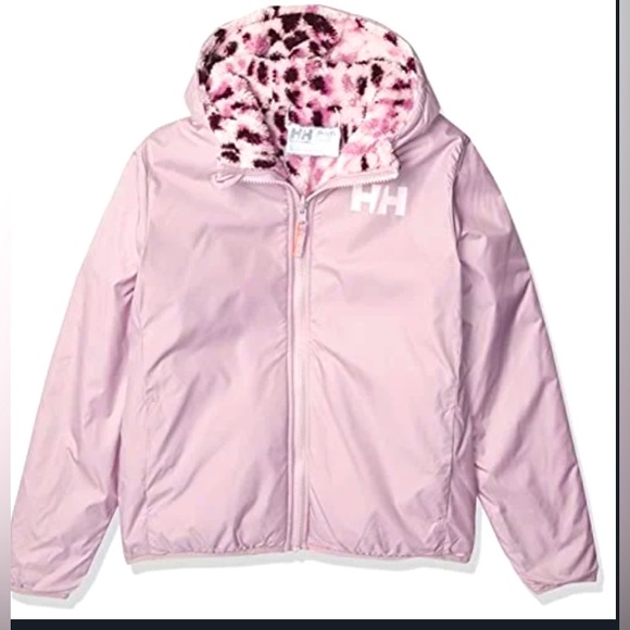 Helly Hansen Champ Pink Reversible Hooded Jacket Girls Size Large NWT - Picture 3 of 11